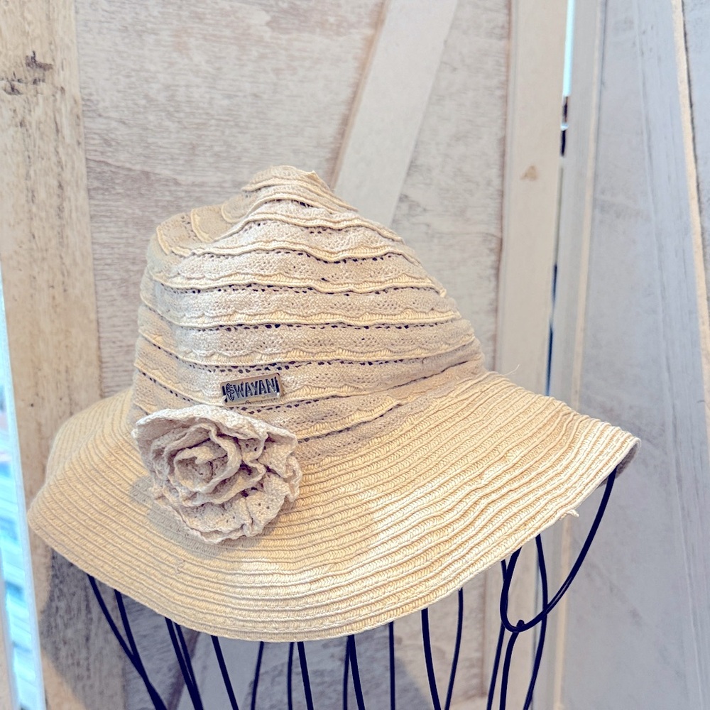 Wayan Sun Hat with Floral Accent